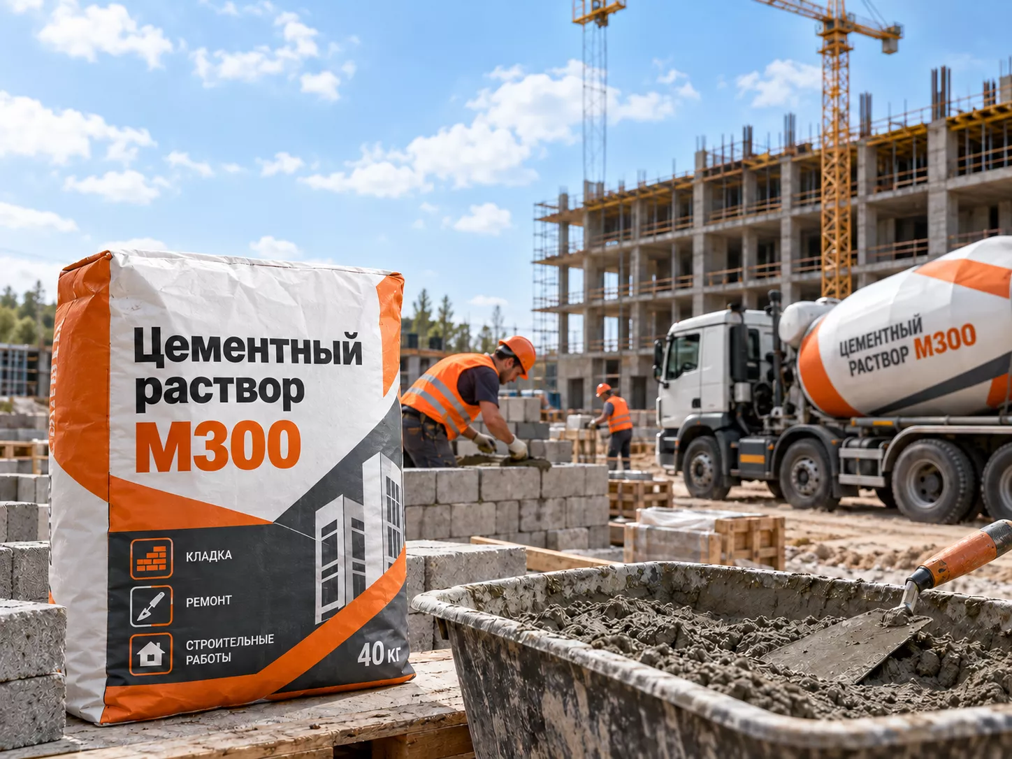Цементный раствор М300 - 0