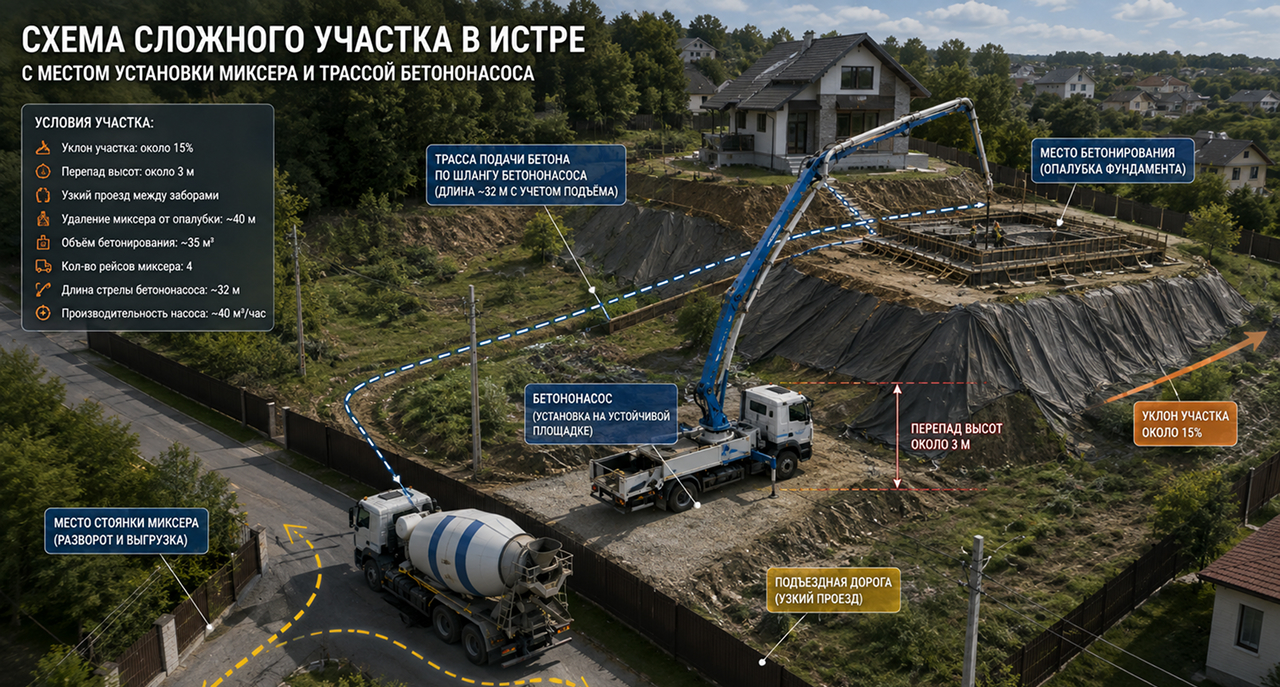 Схема сложного участка в Истре